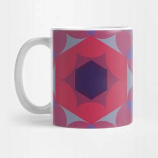 Retro Mandala Flower Red Blue and Purple Mug